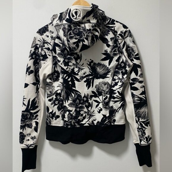 Lululemon Scuba Hoodie White & Black Size 8 with Thumbholes - Picture 4 of 9
